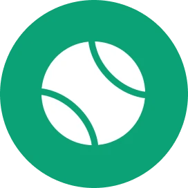 Green circle with white tennis ball